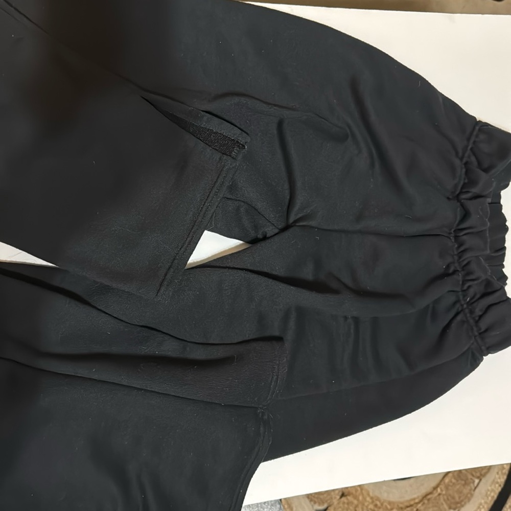 Boohoo sweatpants high waisted flare. Some wear- very cute and comfy.
